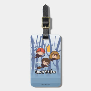 Étiquette À Bagage Dessin animé Harry, Ron et Hermione volant dans le