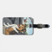 Étiquette À Bagage Dessin animé Sheltie (Dos horizontal)