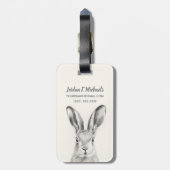 Étiquette À Bagage Dessin au crayon de lapin (Dos Vertical)