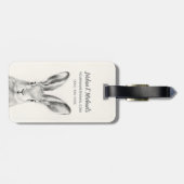 Étiquette À Bagage Dessin au crayon de lapin (Dos horizontal)