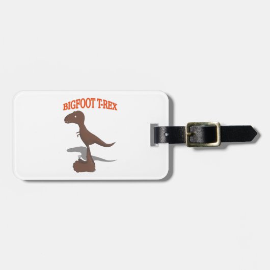 Étiquette À Bagage Dessin de Bigfoot T-Rex (Devant horizontal)