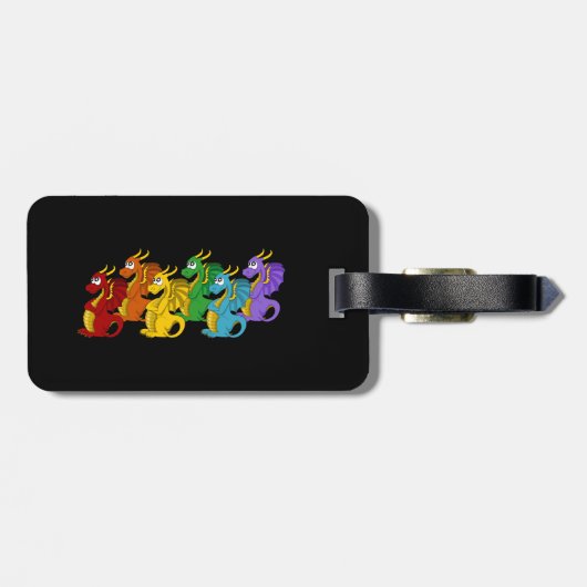 Étiquette À Bagage Dessin de dragons (Dos horizontal)