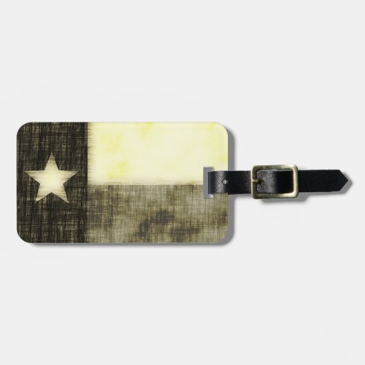 ÉTIQUETTE À BAGAGE DESSIN DE DRAPEAU DU TEXAS VIEUX (Devant horizontal)