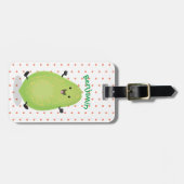 Étiquette À Bagage dessin de la patte papaye de Cute kawaii (Devant horizontal)
