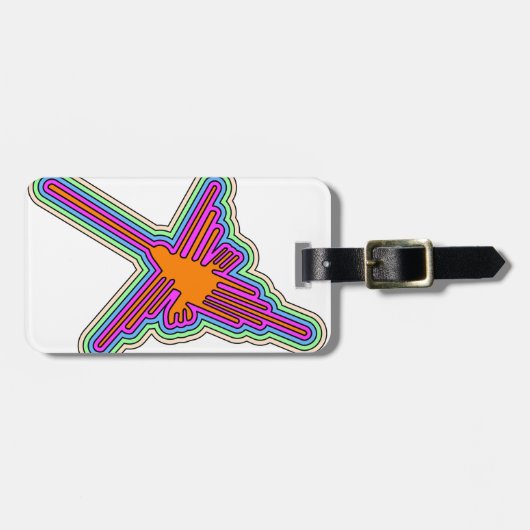 Étiquette À Bagage Dessin de Nazca Hummingbird Pérou (Devant horizontal)