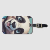 Étiquette À Bagage Dessin de Panda (Devant Horizontal)