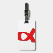 Étiquette À Bagage Dessin de ruban rouge (Devant Vertical)