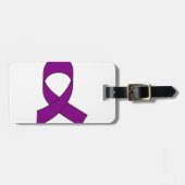 Étiquette À Bagage Dessin de ruban violet (Devant horizontal)