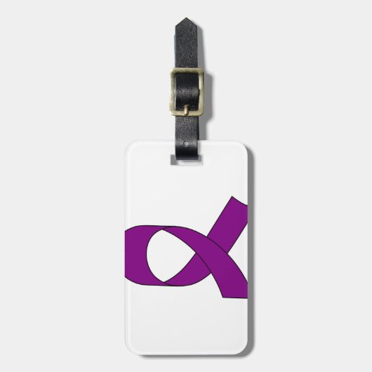 Étiquette À Bagage Dessin de ruban violet (Devant Vertical)