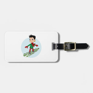 Étiquette À Bagage Dessin de Snowboard