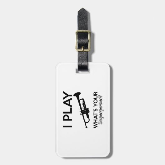 Étiquette À Bagage dessin de trompette (Devant Vertical)