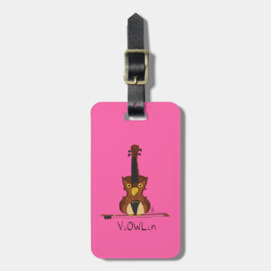 Étiquette À Bagage Dessin de violon amusant musicien