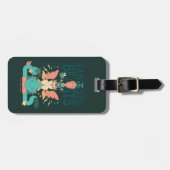 Étiquette À Bagage Dessin Des Bêtes Fantastiques Émergent De Suitcase (Devant horizontal)