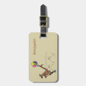 Étiquette À Bagage Dessin d'humour australien kangourou (Devant Vertical)