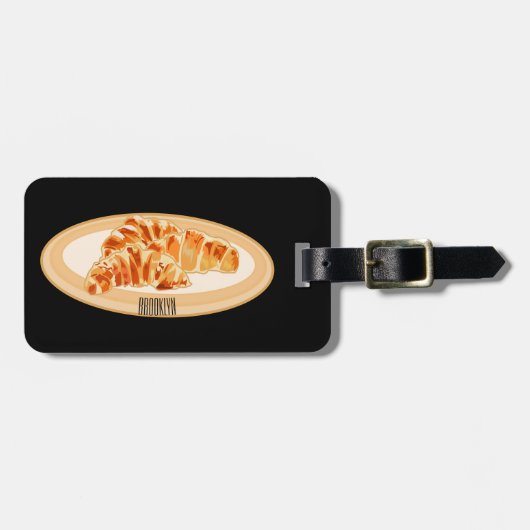 Étiquette À Bagage Dessin du Croissant (Devant horizontal)