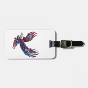 Étiquette À Bagage Dessin d'un aigle, concept 4 juillet