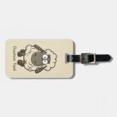 Étiquette À Bagage Dessin en mouton beige (Devant horizontal)