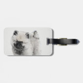 Étiquette À Bagage Dessin Keeshond Chiot - Joli dessin original Chien (Dos horizontal)