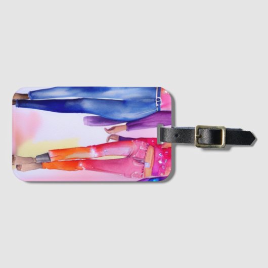 Étiquette À Bagage Dessin mode (Devant Horizontal)