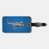 Étiquette À Bagage Dessin saxophone (Dos horizontal)