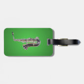 Étiquette À Bagage Dessin saxophone (Dos horizontal)