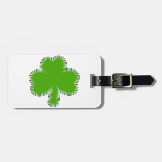 Étiquette À Bagage Dessin Shamrock de Saint Patrick (Devant horizontal)