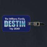 Étiquette À Bagage Destin Beach voyage personnalisé Cool Océan<br><div class="desc">Ces étiquettes de bagage Destin Florida cool personnalisées portent votre nom de groupe personnalisé pour une réunion de famille ou un voyage à la Côte d'Émeraude. Les lettres du mot DESTIN sont remplies de belles photographies océaniques pour vos vacances.</div>