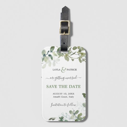 Étiquette À Bagage Destination Mariage Enregistrer La Date Invité (Devant Vertical)
