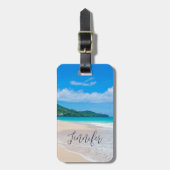 Étiquette À Bagage Destination tropicale Plage Pittoresque Photo (Devant Vertical)