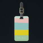 Étiquette À Bagage Destination voyageur Pastel Stripes personnalisée<br><div class="desc">Faites ressortir votre valise grâce à cette étiquette élégante et personnalisée avec des rayures pastel douces dans un design moderne de bloc de couleurs. Parfait pour les voyageurs fréquents, les jet-setters et les amateurs de vacances, cette étiquette ajoute une touche tendance à tout sac tout en gardant vos informations en...</div>
