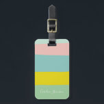 Étiquette À Bagage Destination voyageur Pastel Stripes personnalisée<br><div class="desc">Faites ressortir votre valise grâce à cette étiquette élégante et personnalisée avec des rayures pastel douces dans un design moderne de bloc de couleurs. Parfait pour les voyageurs fréquents, les jet-setters et les amateurs de vacances, cette étiquette ajoute une touche tendance à tout sac tout en gardant vos informations en...</div>