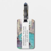 Étiquette À Bagage Destinations | Aquarelle Venise Gondola Ride (Dos Vertical)