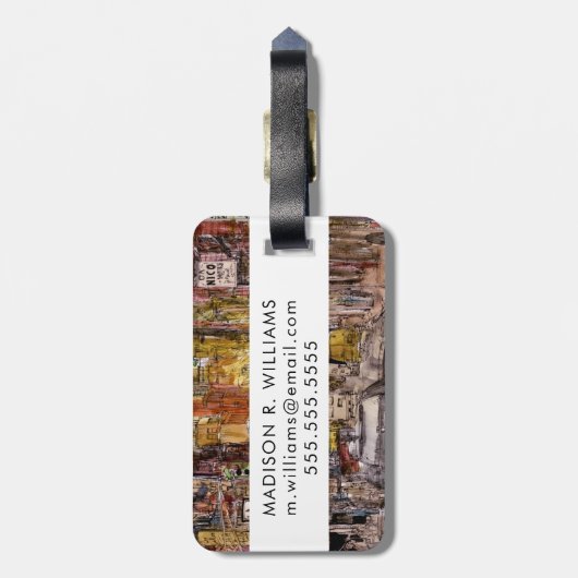 Étiquette À Bagage Destinations | New York City Vue de Little Italy (Dos Vertical)