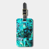 Étiquette À Bagage Détails de la coquille d'ormeau turquoise (Devant Vertical)