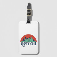 Detroit Michigan City Skyline Retro City Art