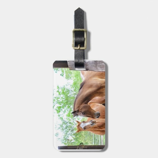 Étiquette À Bagage Deux amis de cheval (Devant Vertical)