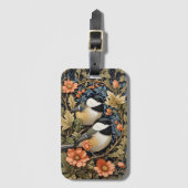 Étiquette À Bagage Deux Beaux Pickadee Noirs (Devant Vertical)