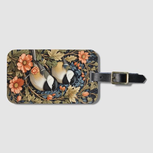 Étiquette À Bagage Deux Beaux Pickadee Noirs (Devant Horizontal)