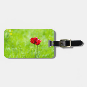 Étiquette À Bagage Deux fleurs de tulipe rouge