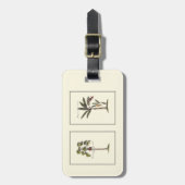 Étiquette À Bagage Deux mini palmiers encadrés (Devant Vertical)