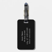 Étiquette À Bagage Deux Motifs à points noirs Polka (Dos Vertical)