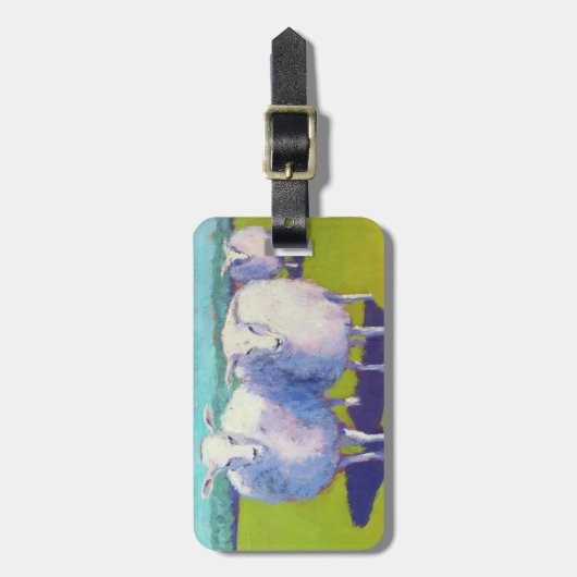 Étiquette À Bagage Deux Moutons En Champ (Devant Vertical)