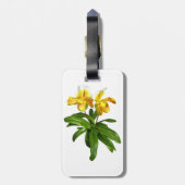 Étiquette À Bagage Deux Orchidées à chlipper jaune (Dos Vertical)