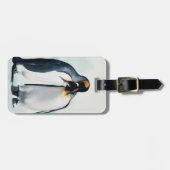 Étiquette À Bagage Deux pingouins affectueux (Devant horizontal)