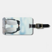 Étiquette À Bagage Deux pingouins touchant des becs (Devant horizontal)