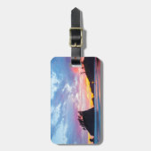 Étiquette À Bagage Deuxième plage au coucher du soleil, Washington (Devant Vertical)