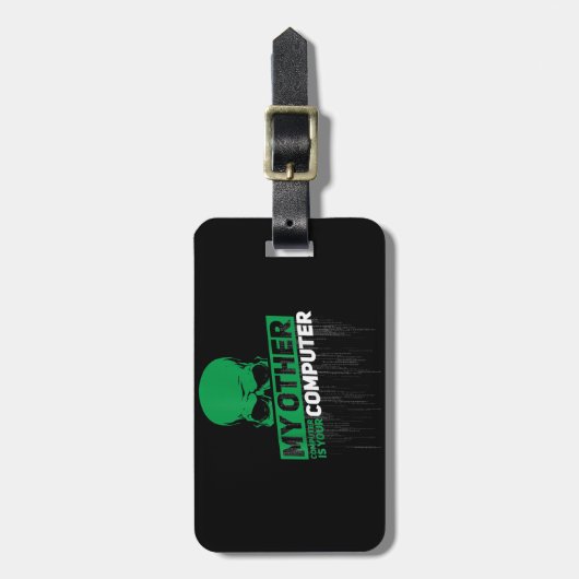 Étiquette À Bagage Développeur Sysadmin Engineer Hacker Code d'admini (Devant Vertical)