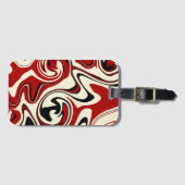 Étiquette À Bagage Déversement - Rouge et crème (Devant Horizontal)