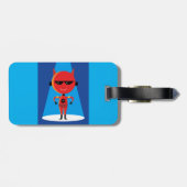 Étiquette À Bagage Devil Superhero caractère gras rouge et bleu (Dos horizontal)