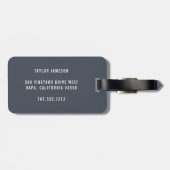 Étiquette À Bagage Devis de voyage monogramme moderne (Dos horizontal)